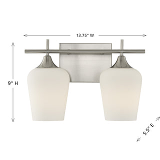 Octave 2-Light Bathroom Vanity Light in Satin Nickel