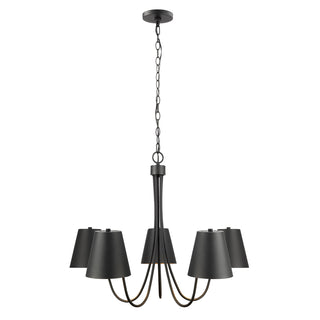 5-Light Chandelier in Matte Black