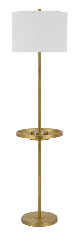150W 3 Way Crofton Metal Floor Lamp With Centered Metal Tray Table With 2 Usb Charging Ports And Weighted Metal Base