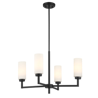 4-Light Chandelier in Matte Black