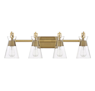 Lakewood 4-Light Bathroom Vanity Light in Warm Brass