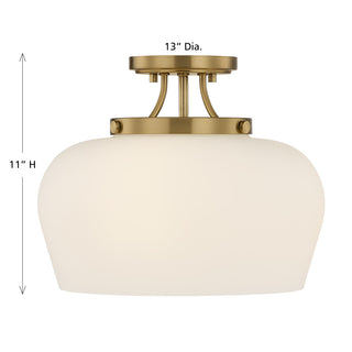 Octave 3-Light Ceiling Light in Warm Brass