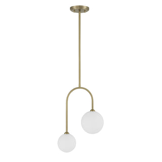 Chester 2-Light Pendant in Noble Brass