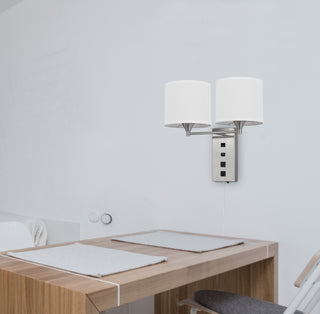 Reedsport Wall Lamp With Power Outlets And Usb Charging Port
