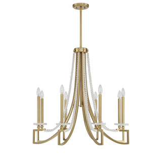 Helen 8-Light Chandelier in Warm Brass