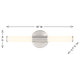 Connor 18" Mini Tube LED Cylinder Vanity Light in Satin Nickel