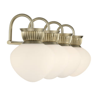 Melbourne 4-Light Bathroom Vanity Light in Noble Brass