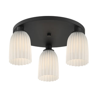 Baldwin 3-Light Flush Mount in Matte Black