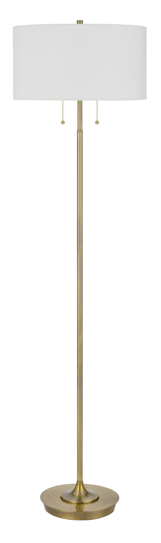 Kendal Metal Floor Lamp With Pull Chain Switch, Drum Fabric Shade