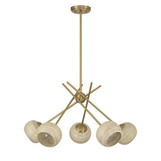 Jasper 5-Light Chandelier in Warm Brass