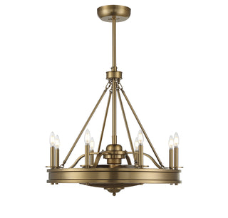 Lyon 8-Light Fan D'Lier in 
Warm Brass