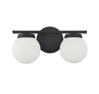 2-Light Bathroom Vanity Light in Matte Black