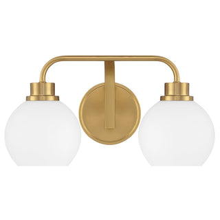 2-Light Bathroom Vanity Light in Natural Brass
