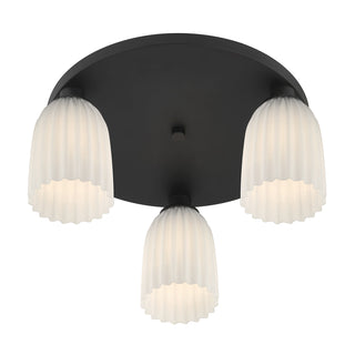 Baldwin 3-Light Flush Mount in Matte Black