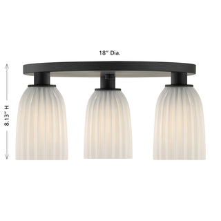 Baldwin 3-Light Flush Mount in Matte Black
