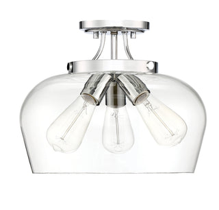 Octave 3-Light Ceiling Light in Polished Chrome