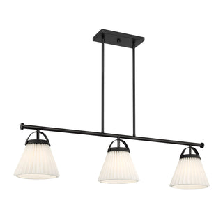 3-Light Linear Chandelier in Matte Black