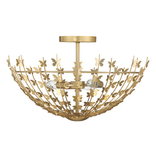Birch 3-Light Ceiling Light in Burnished Brass