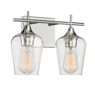 Octave 2-Light Bathroom Vanity Light in Polished Chrome