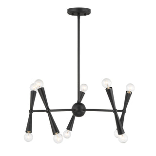 10-Light Chandelier in Matte Black