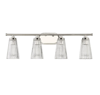 Chantilly 4-Light Bathroom Vanity Light in Polished Nickel