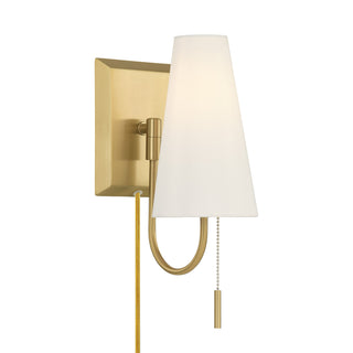 Wilkes 1-Light Wall Sconce in Warm Brass by Dann Foley