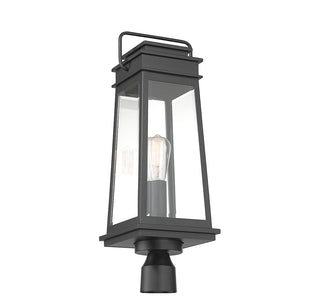 Boone 1-Light Outdoor Post Lantern in Matte Black