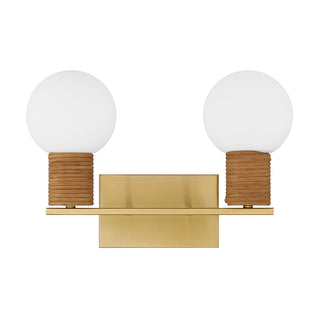 Jarrell 2-Light Bathroom Vanity Light in Warm Brass