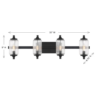 Holton 4-Light Bathroom Vanity Light in Matte Black