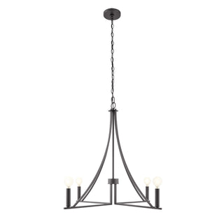 4-Light Chandelier in Matte Black