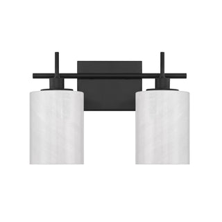 2-Light Bathroom Vanity Light in Matte Black