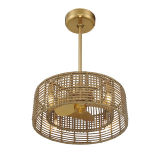 Ferndale 4-Light Fan D'Lier in Warm Brass