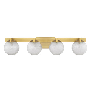 Darien 4-Light Bathroom Vanity Light in Warm Brass