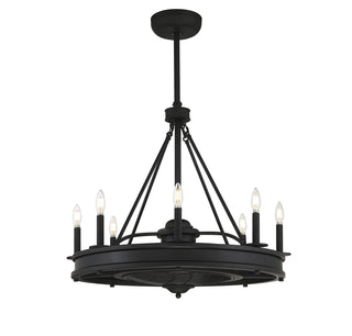 Lyon 8-Light Fan D'Lier in Matte Black