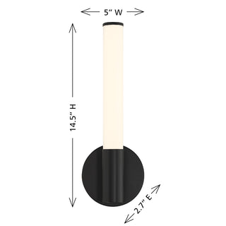 Connor 14" Mini Tube LED Cylinder Vanity Light in Black