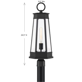 Payne 1-Light Outdoor Post Lantern in Matte Black