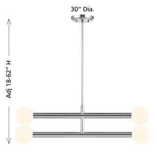 4-Light Chandelier in Chrome