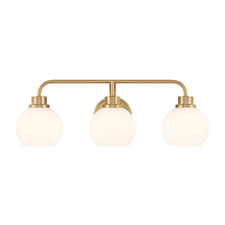 3-Light Bathroom Vanity Light in Natural Brass