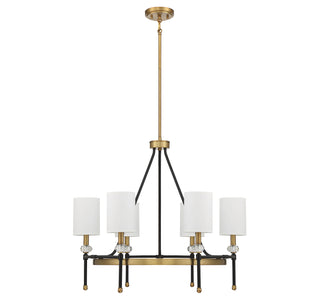 Tivoli 6-Light Chandelier in Matte Black with Warm Brass Accents