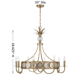 Hearst 8-Light Chandelier in Noble Brass
