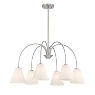 6-Light Chandelier in Brushed Nickel