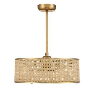 Astoria 4-Light Fan D'Lier in Warm Brass