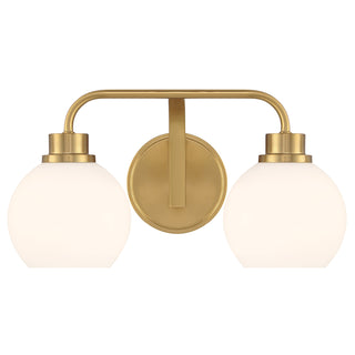 2-Light Bathroom Vanity Light in Natural Brass