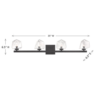 Castello 4-Light Bathroom Vanity Light in Matte Black