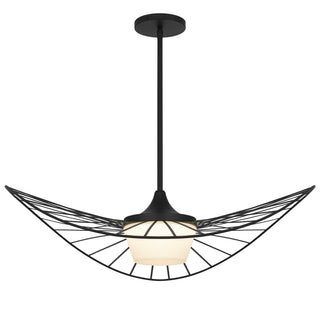 New Wave 34 Inch Indoor / Outdoor Pendant in Black Finish