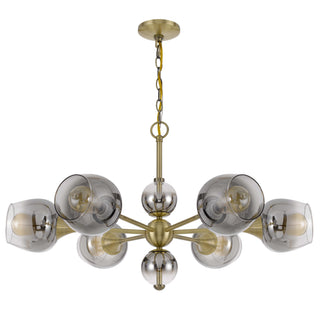 60W X 6 Pendleton Metal Chandelier With Electoral Plated Smoked Glass Shades