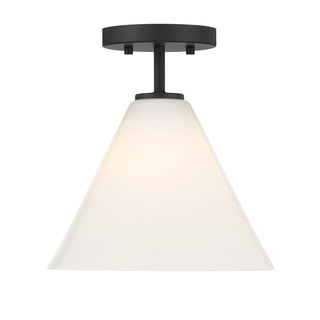 Blair 1-Light Mini-Pendant or Semi-Flush in Matte Black