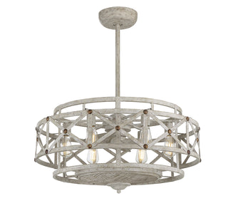 Colonade 6-Light Fan D'Lier in 
Provence with Gold Accents