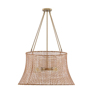 Longleaf 4-Light Outdoor Chandelier in Burnished Brass