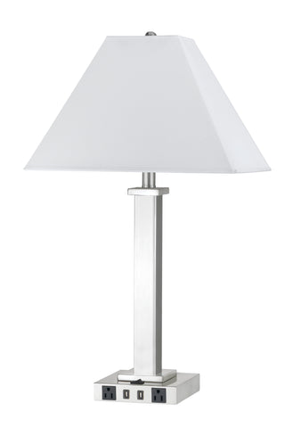 Metal Night Stand Lamp With USB And Power Outlets